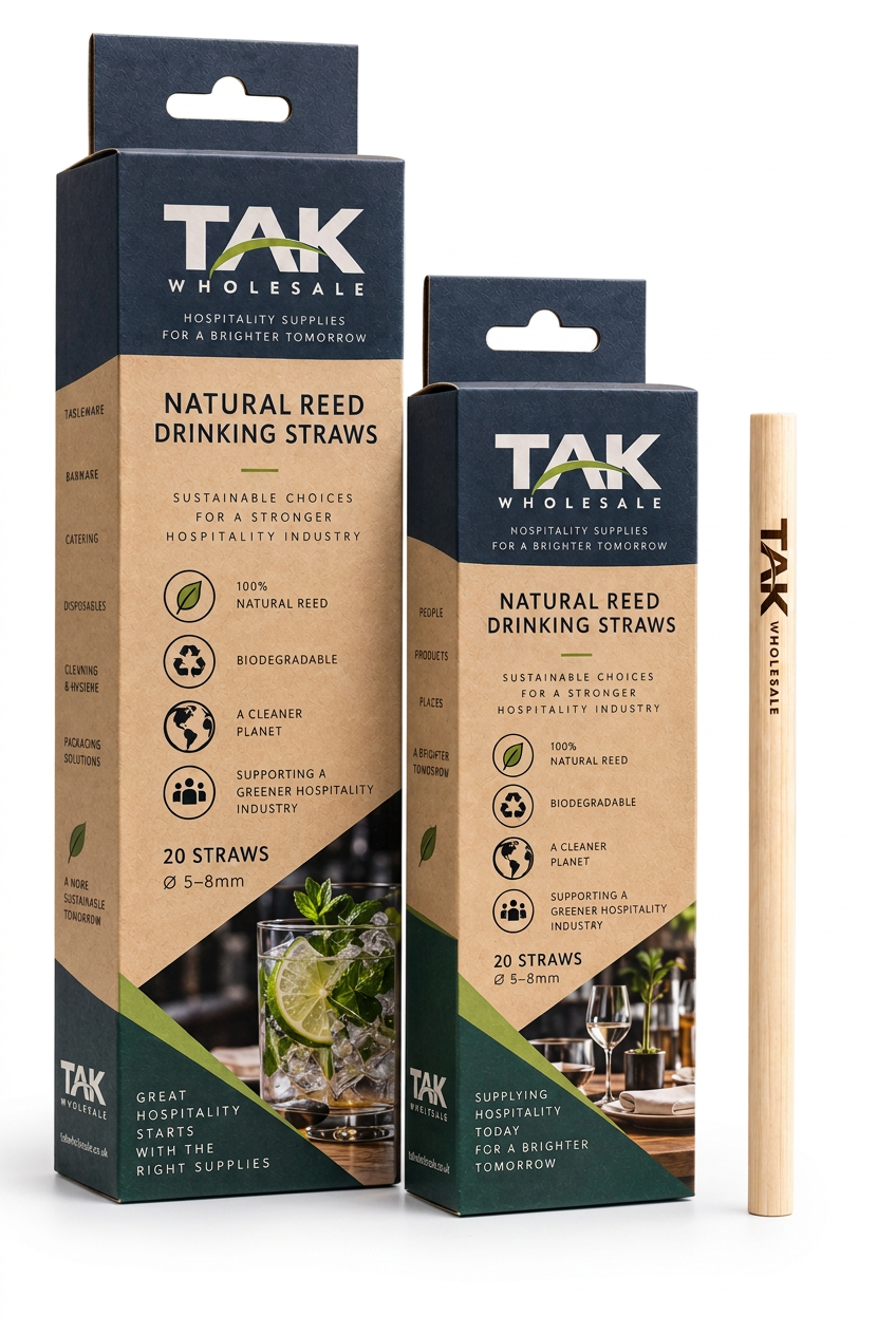 TAK Wholesale branded natural reed drinking straw retail packaging boxes with branded reed straw
