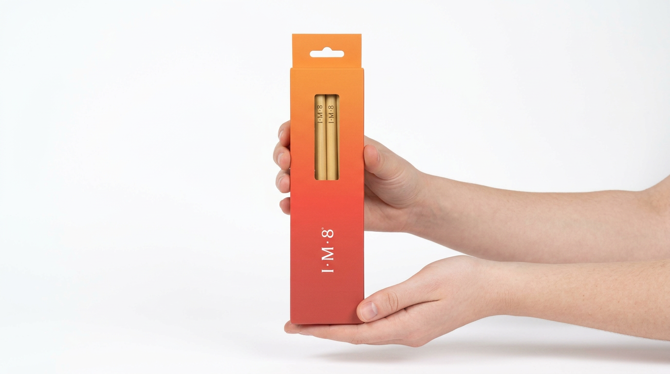Orange and red custom reed straw packaging